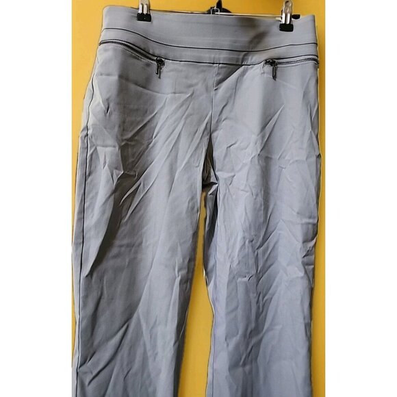 Violets And Roses Pants Sz 6/28 Straight Soft Gray Elastic Waist New CR50 NWT - Picture 2 of 9